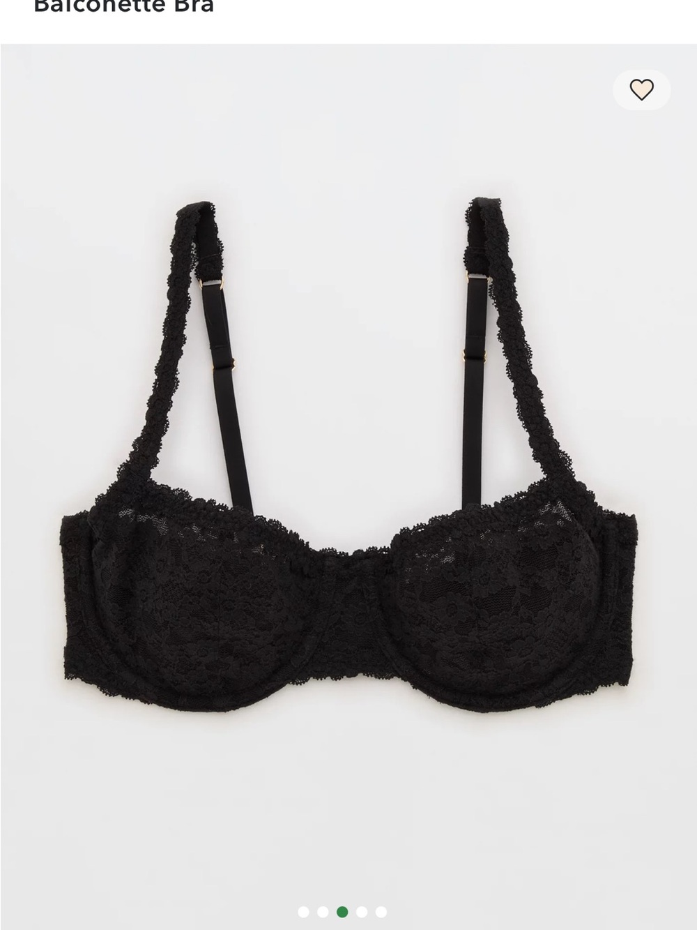 NEVER WORN Aerie Black Lace Balconette Bra